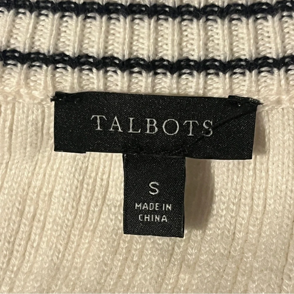 Talbots Ivory Pearl Button Knit Cardigan Sweater Preppy Womens Size Small S